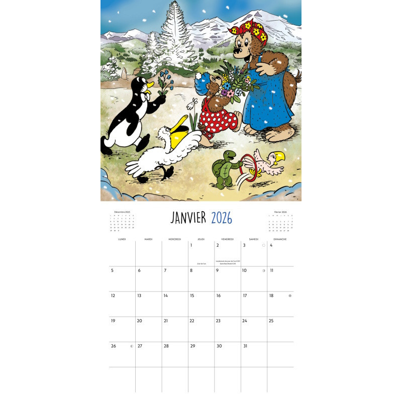 Petzi en Suisse - Calendrier 2026