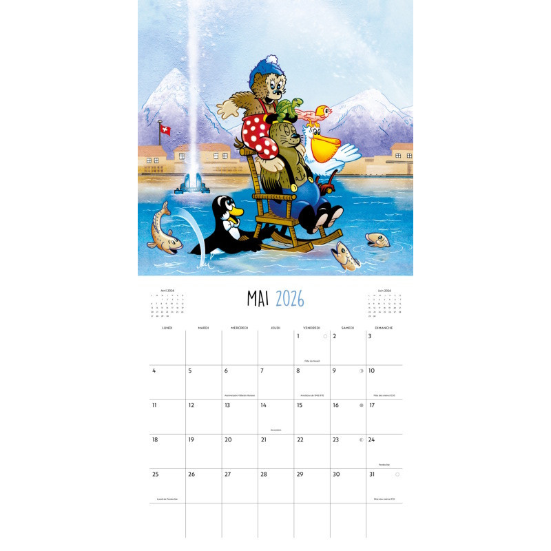 Petzi en Suisse - 2026 Calendar (FR)