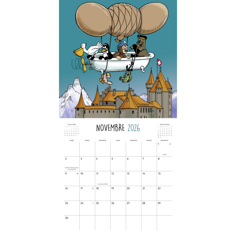 Petzi en Suisse - Calendrier 2026