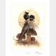 Jean-Baptiste Monge - Ex-Libris 'The Kensington Lovers' - 28 x 21.5 cm - Signé