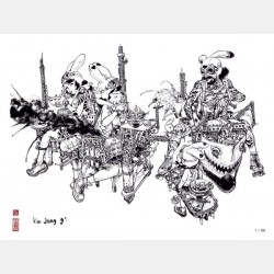 Kim Jung Gi - 'Lunch Time' print - 30 x 40 cm - Signed & Numbered (99 ex.)