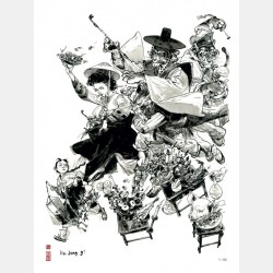 Kim Jung Gi - Ex-libris 'Bon appétit' - 30 x 40 cm - Signé & Numéroté (99 ex.)