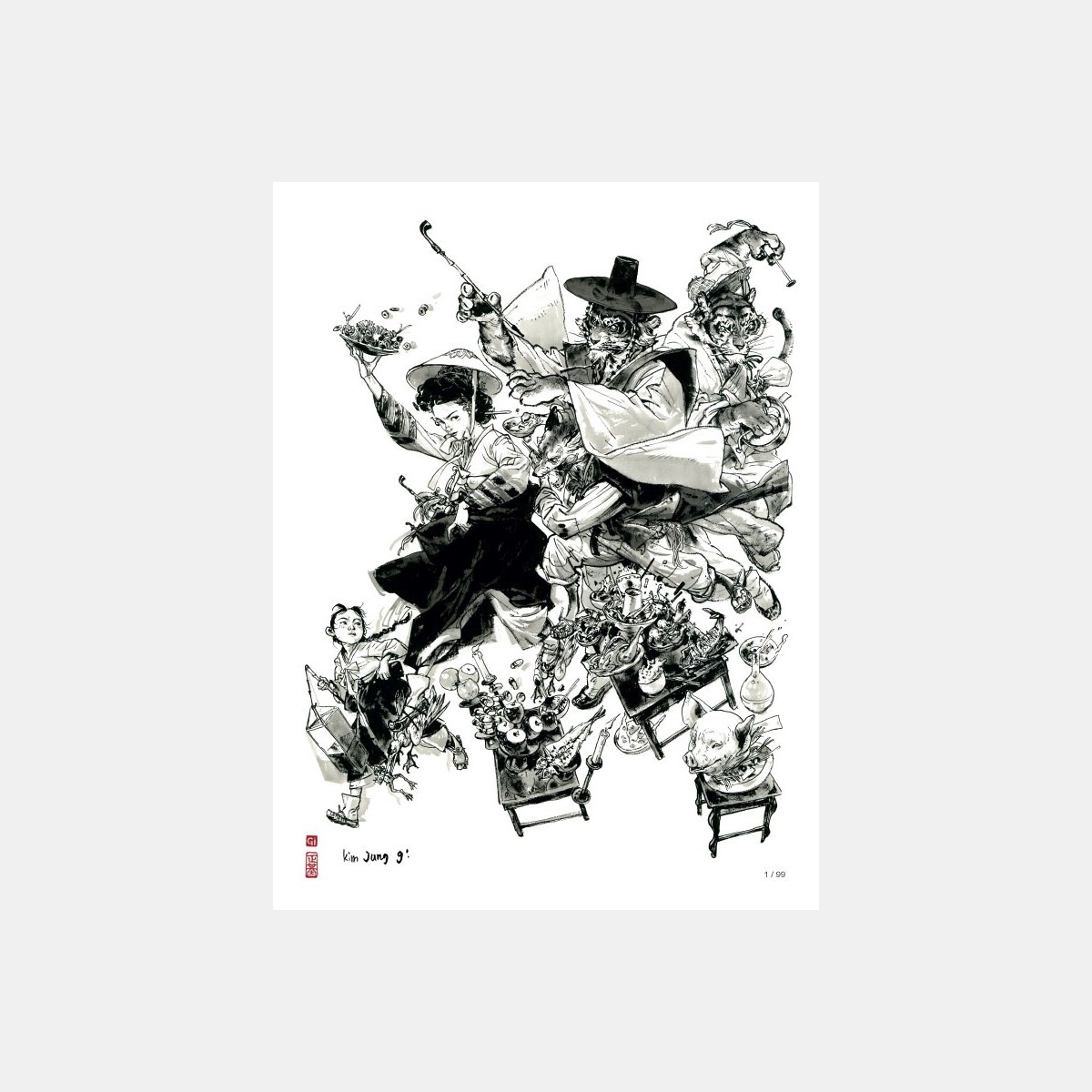 Kim Jung Gi - 'Bon appétit' print - 30 x 40 cm - Signed & Numbered (99 ex.)