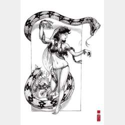 Ex-libris 'Snake Dance' 20x30 cm - Signé & Numéroté (149 ex.)