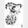 Ex-libris 'Snake Dance' 20x30 cm - Signé & Numéroté (149 ex.)