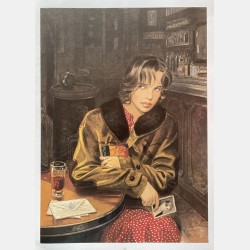 Jean-Pierre Gibrat - Cécile au café 2 (affiche)